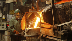 High Steel mill pour