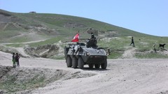 Hills War soldiers Flags military patrol tanks NATO Afghanistan 