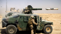 Hires soldiers jeep attack