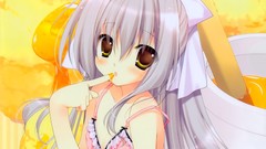 Honey long hair anime girls gray hair demons darjeeling