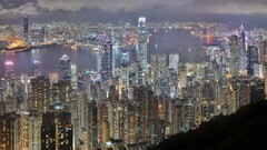 Hong Kong cityscape night lights Asia China City Lights