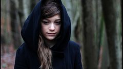 Hooded brunettes woman