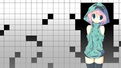Hoodies minecraft creeper pink hair smiling anime girls video 