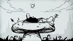 Hookah mushrooms monochrome drawings mr freeman bong