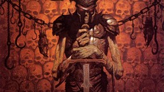 Hooks horns Mummy armor Warriors red eyes Swords chains helmets 