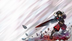 Horns armor Swords green eyes artwork video games Simple 