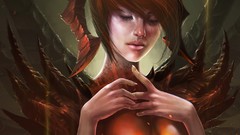 Horns diablo closed eyes diablo iii demons artwork video games 