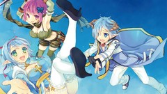 Horns elves blue hair pink hair anime girls ranger ragnarok 