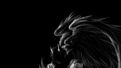 Horns monochrome angel wings