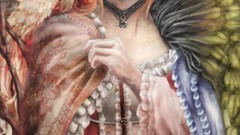 Horns red eyes redheads jewellery Maoyuu Maou Yuusha Maou 