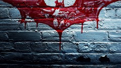Horror Batman wall blood