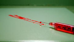 Horror blood gore syringe