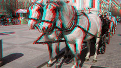 Horses anaglyph 3d cities