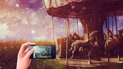 Horses hands memories Cameras bracelets Amusement Park artwork 