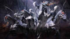 Horses Horsemen skeletons fantasy art