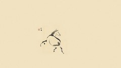 Horses Japanese calligraphy minimalistic