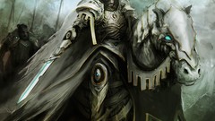 Horses Knights Swords artwork digital art harbinger armour mara 