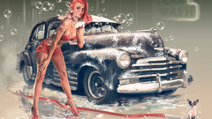 Hose Car soap lady