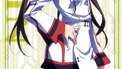 huang lingyin Anime smiling blue eyes brunette long hair