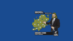 humor blue background Winter is Coming Stark weather presenter