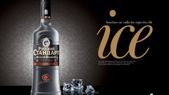 Ice alcohol vodka bottles liquor Russian Standard