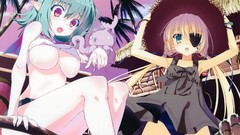 Ice Anime dress school anime girls green hair nanao naru choco 