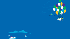 Ice Birds Penguins Balloons