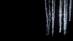 ice icicle white black background