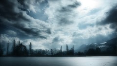 Ice Mountains clouds cityscapes