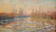 Ice paintings impressionism rivers Claude Monet seine