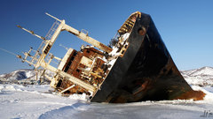 Ice ship abandoned shipwreck Watercraft