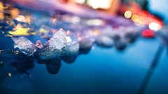 Ice snow melting depth