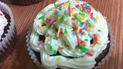 Icing sprinkles multicolor cupcakes