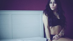 Indoors brunettes models Leya Nebula