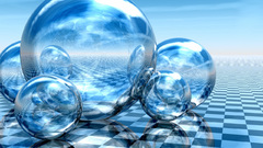 Infinite checkers blue spheres