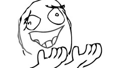 Inverted sad meme rageface