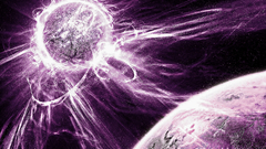 Ion waves purple abstract