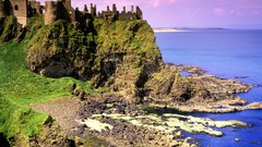 Ireland castle sea shorelines dunluce