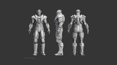 Iron Man 3d wireframe soft shading