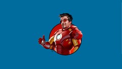 Iron Man blue background sunglasses thumbs up minimalistic tony 