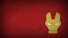 Iron Man red background minimalistic blo0p marvel comics