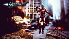 Iron Man superheroes action figures blurred background movie 