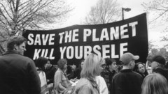 Irony grayscale protest save