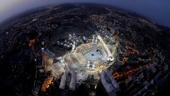 Islam cities aerial view Makkah Kaabah