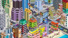 Isometric Batman robin cityscapes