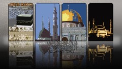 Istanbul Islam medina mosques Jerusalem panels Makkah Kaabah 