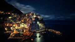 Italy night manarola coast cinque terre Dominic Kamp Stars sky