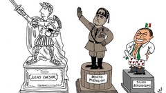 Italy politics cartoons Mussolini political satire berlusconi