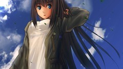 Jackets blue eyes brunettes mahou tsukai no yoru Aozaki Aoko