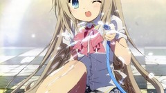 Japan Anime blondes anime girls school uniforms little busters 